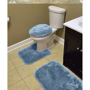 Garland Rug 3-pc. Finest Luxury Bath Rug Set Blue
